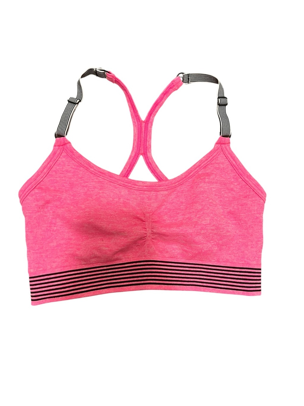 Victorias Sectet Seamless Pink Racerback Sports Bra with Striped Band